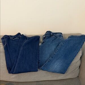 GAP Women's Straight Leg Jeans - Dark Blue and Light Blue